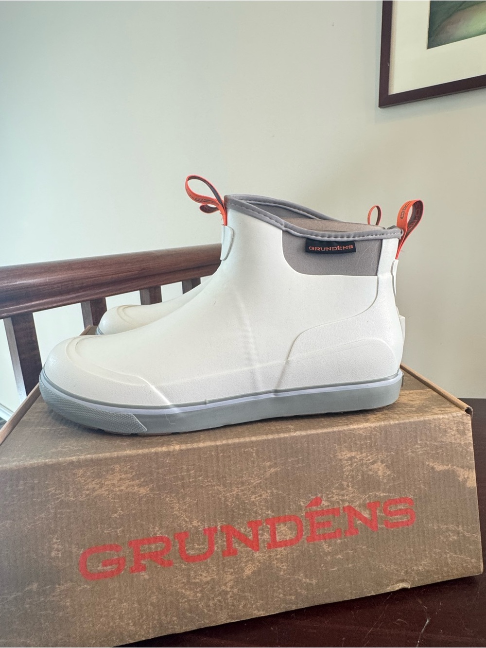 Grundens Deck Boss White Squall fishing rubber Boat Boots Men's size 11 - Picture 9 of 13